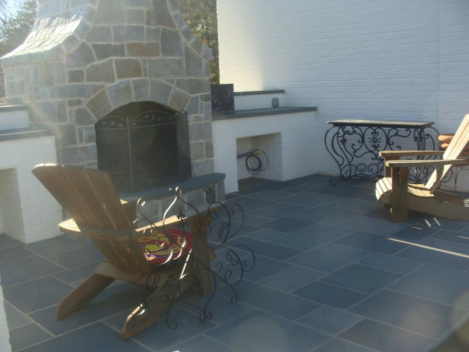 thermal bluestone patio, hearth and countertops